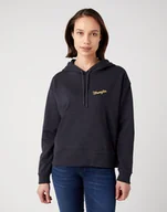 Bluzy damskie - WRANGLER REGULAR HOODIE DAMSKA BLUZA Z KAPTUREM FADED BLACK 112343673 W627018280 - Wrangler - miniaturka - grafika 1