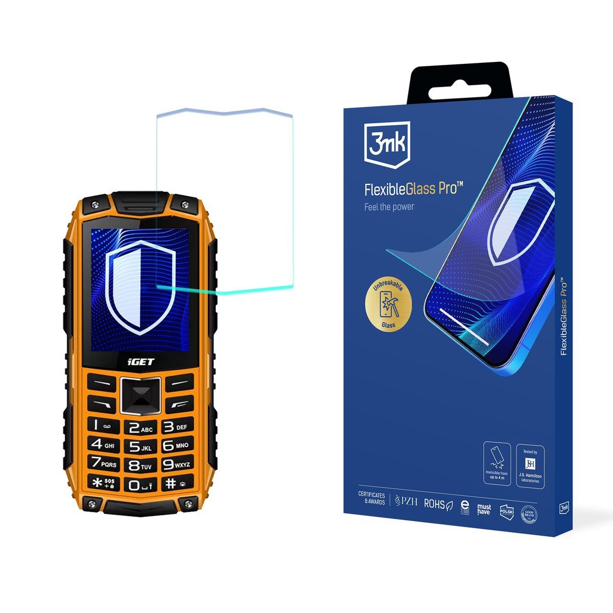 Szkło hybrydowe na ekran do iGET Defender D10 - 3mk FlexibleGlass Pro