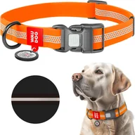 Obroże dla psów - Obroża dla psa wodoodporna WAUDOG Waterproof z paszportem QR, odblaskowa, plastikowa klamra fastex, pomarańczowa, rozmiar S, 25-35 cm, 15 mm - miniaturka - grafika 1