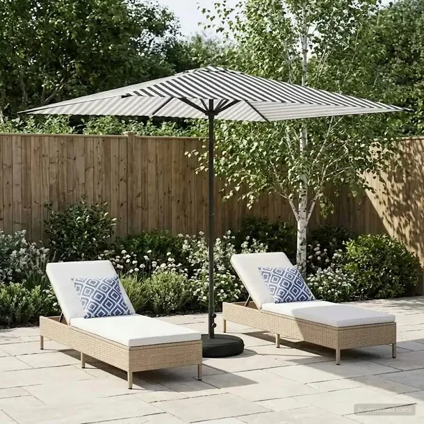 vidaXL Parasol ogrodowy z podstawą 200 x 300 cm Poliester Prostokątny