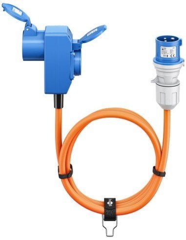 Goobay Kabel adaptera CEE, wtyczka CEE do 90 gniazda CEE i gniazda styku ochronnego, 5 m - Długość kabla 5 m