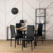 Krzesła - Zestaw 4x Krzesło do Salonu NARIS Czarne Ekoskóra Nowoczesne Loft - miniaturka - grafika 1