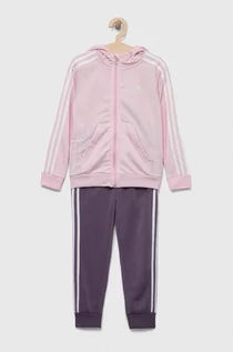 Dresy i komplety dla dziewczynek - adidas dres dziecięcy kolor różowy - grafika 1
