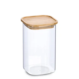 Słoik z pokrywką bambusa, 1400 ml, 11 x 11 x 17,7 cm - Pojemniki kuchenne - miniaturka - grafika 1