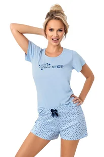 Piżama Star Short Niebieska - Piżamy damskie - miniaturka - grafika 1