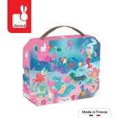 Kolorowanki, wyklejanki - Janod Janod - Puzzle w Walizce Syreny 24 Elementy 3+ - miniaturka - grafika 1