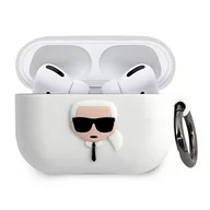 Akcesoria do słuchawek - Apple KARL LAGERFELD Karl Lagerfeld Silicone Ikonik etui na AirPods Pro biały KF000548 - miniaturka - grafika 1