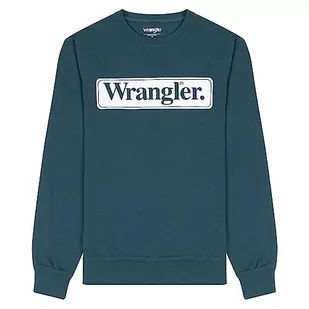 Wrangler Męska bluza Seasonal Crew, Deep Teal Green, XL - Bluzy męskie - miniaturka - grafika 1