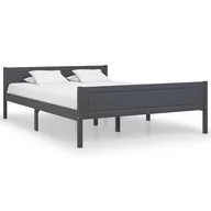 Łóżka - vidaXL Lumarko Rama łóżka z litego drewna sosnowego, szara, 160 x 200 cm 322128 - miniaturka - grafika 1