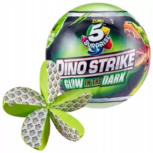 5 Surprise Kula Zuru Dino Strike Glow In The Dark Zabawka Zestaw 5 Niespodzianek Dinozaury S2 - Figurki dla dzieci - miniaturka - grafika 1