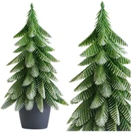 Choinki - Choinka Ozdobna Dekoracyjna Sztuczna W Doniczce Srebrne Wykończenie 32 x 12 cm - miniaturka - grafika 1