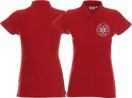 Odzież robocza - Promostars LPP - Koszulka Polo ratownicza czerwona damska odblaskowa - nadruk przód - miniaturka - grafika 1
