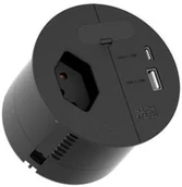 Gniazdka elektryczne - BACHMANN LOOP IN CHARGE T13 USBA/C22W CH, przewód zasilający 2,0 m H05VV-F3G1,5 mm z otworem przelotowym - miniaturka - grafika 1