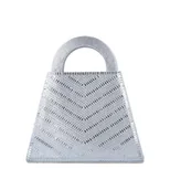 Torebki damskie - Torebka Wieczorowa Srebrna Z Kamyczkami Menbur Z Łańcuszkiem - miniaturka - grafika 1