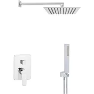Zestawy prysznicowe - Invena Dokos zestaw prysznicowy podtynkowy z deszczownicą chrom BS-19-CK2 - miniaturka - grafika 1