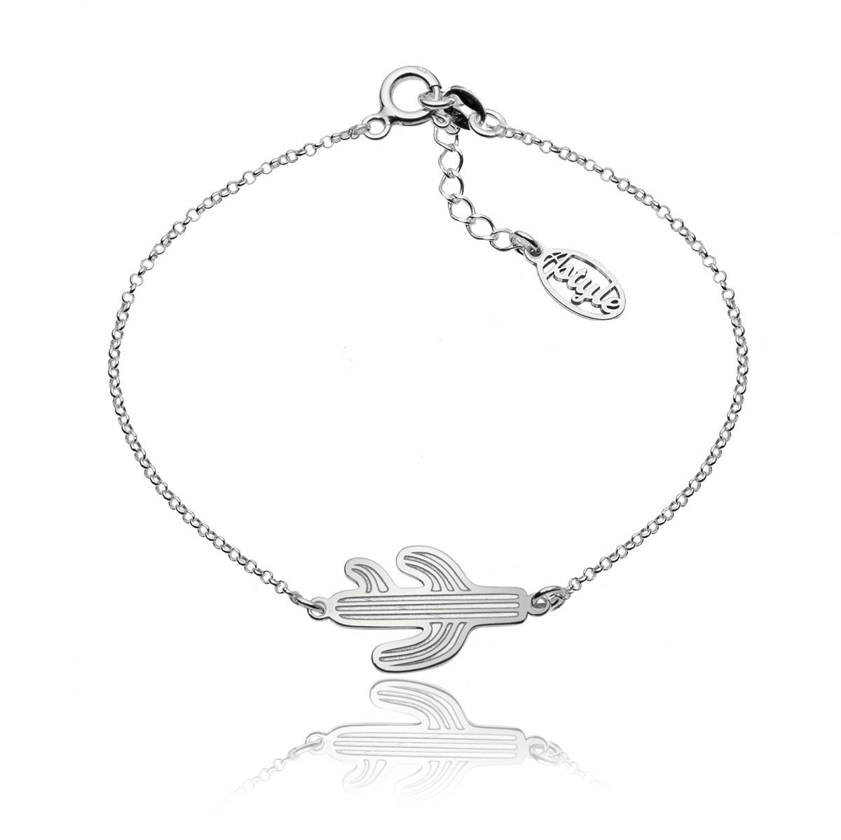 Bransoletka z kaktusem rodowana