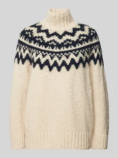 Sweter z dzianiny ze stójką model ‘FAIR ISLE’ - Swetry damskie - miniaturka - grafika 1