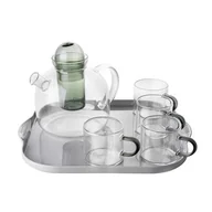 Dzbanki i imbryki - Dzbanek do herbaty kula szklany 670 ml + filiżanki 90 ml szklane transparentny - miniaturka - grafika 1