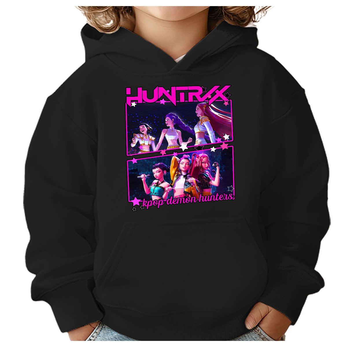 BLUZA DZIECIĘCA KPOP DEMON HUNTERS HUNTRIX 146-152 Z KAPTUREM BAWEŁNIANA