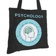 Torby i wózki na zakupy - Torba Bawełniana dla Psychologa Czarna Prezent ekologiczna Trwały Nadruk - miniaturka - grafika 1