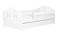 Łóżka dla dzieci i młodzieży - Białe łóżko dziecięce z materacem 80x140 W5-N28 - miniaturka - grafika 1