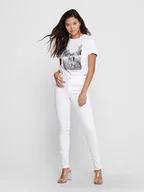 Spodenki damskie - ONLY Dżinsy "Blush" - Skinny fit - w kolorze białym - miniaturka - grafika 1