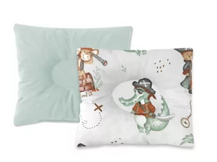 Poduszeczka profilowana PIRACI NATURAL + VELVET ZIMNA MIĘTA - Akcesoria do wózków - miniaturka - grafika 1