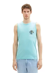 TOM TAILOR Męski tank top, 31046 – niebieski kamień tybetański, M - Koszulki męskie - miniaturka - grafika 1