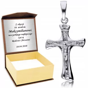 Srebrny Męski Duży Krzyż Krzyżyk Srebro 925 - Wisiorki - miniaturka - grafika 1