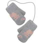 Rękawiczki dla dzieci - Dziewczęce miękkie rękawiczki z jednym palcem Noviti RZ049-G-01 Szare - miniaturka - grafika 1