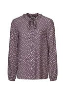 Bluzki damskie - Seidensticker Damska bluzka - modna bluzka - Regular Fit - Okrągły dekolt z kokardką - Długi rękaw - 100% wiskoza, szary, 42 - miniaturka - grafika 1