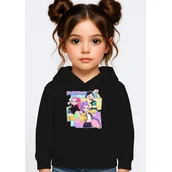 Bluzy dla dziewczynek - BLUZA DZIECIĘCA K-POPOWE ŁOWCZYNIE DEMONÓW HUNTRIX 110-116 Z KAPTUREM - miniaturka - grafika 1