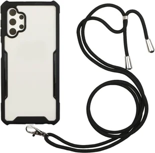 Łańcuszek na telefon komórkowy do etui Samsung Etui na telefon komórkowy z paskiem Pokrowiec do zawieszenia na sznurku, Kolor:Czarny, Wybierz model:Samsung Galaxy S21 Plus - Etui i futerały do telefonów - miniaturka - grafika 1