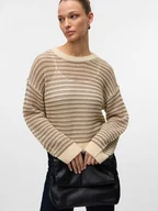 Swetry damskie - Vero Moda Sweter w kolorze beżowym - miniaturka - grafika 1