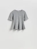 Swetry damskie - Reserved - Sweter z baskinką - szary - miniaturka - grafika 1