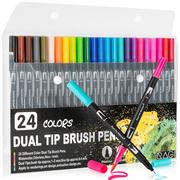Kredki, ołówki, pastele i pisaki - Markery akwarelowe pisaki flamastry mazaki 24 szt - miniaturka - grafika 1
