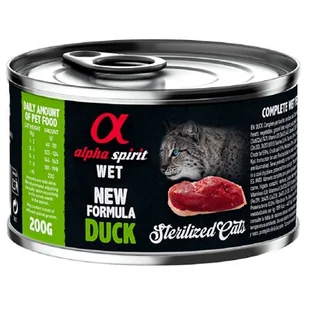 Karma dla kota ALPHA SPIRIT Sterilised Cats Duck 200 g - Mokra karma dla kotów - miniaturka - grafika 1