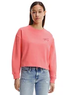 Bluzy damskie - TOMMY HILFIGER BLUZA DAMSKA TJW CROP TOMMY SIGNATURE CREW PINK DW0DW12041 TIJ S - miniaturka - grafika 1