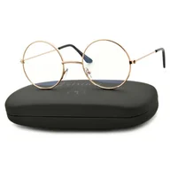 Okulary korekcyjne, oprawki, szkła - Okrągłe okulary Lenonki z filtrem światła niebieskiego do komputera zerówki R-BL-449K-16 - miniaturka - grafika 1