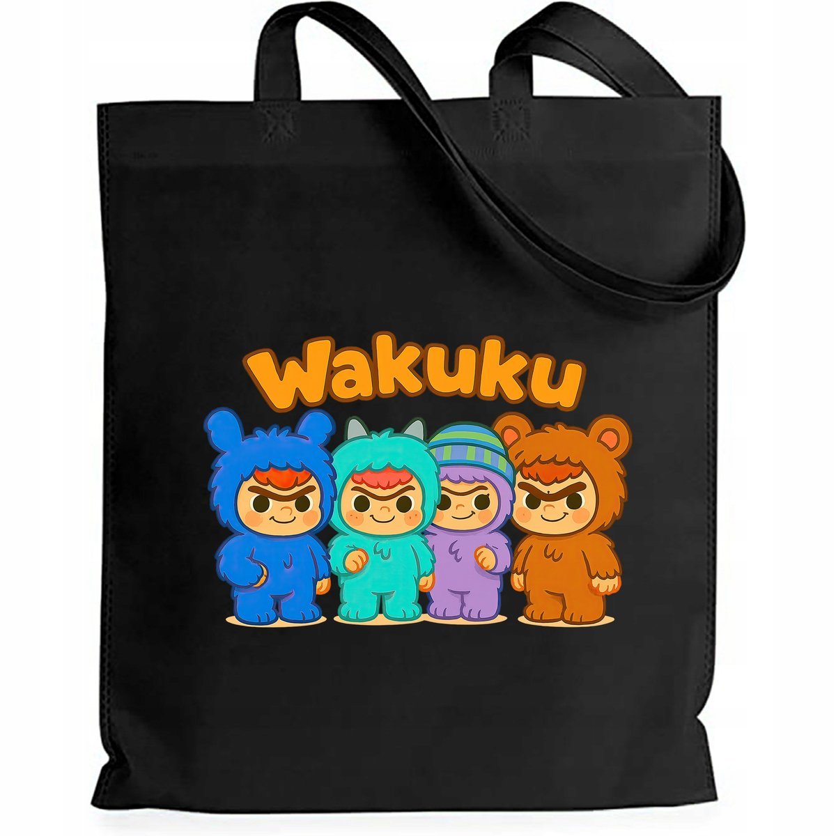 Torba Czarna EKO Shopper POTWORKI Na Zakupy Na Prezent Święta Wzory