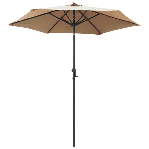 Elegancki Parasol Ogrodowy Przechylny, Taupe/Ciemnoszary, 200x224 cm