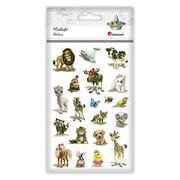 Zabawki kreatywne - Naklejki wypukłe miękkie zwierzęta mix 19szt - miniaturka - grafika 1