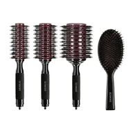 Szczotki i grzebienie do włosów - LUSSONI NATURAL STYLE Zestaw 3 szczotek do modelowania + 1 drewniana szczotka Oval - miniaturka - grafika 1