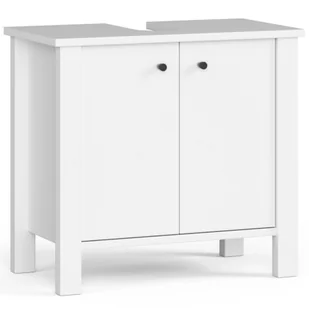 Szafka łazienkowa wolnostojąca: dwoje drzwi, jedna półka, kolor: biały, wymiary mebla: szer. 64 cm, wys. 60 cm, gł. 35 cm. - Szafki łazienkowe - miniaturka - grafika 1