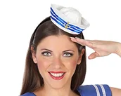 Czapki damskie - Atosa 48834 czapka marynarska, biała/niebieska, uniseks – dla dorosłych - miniaturka - grafika 1