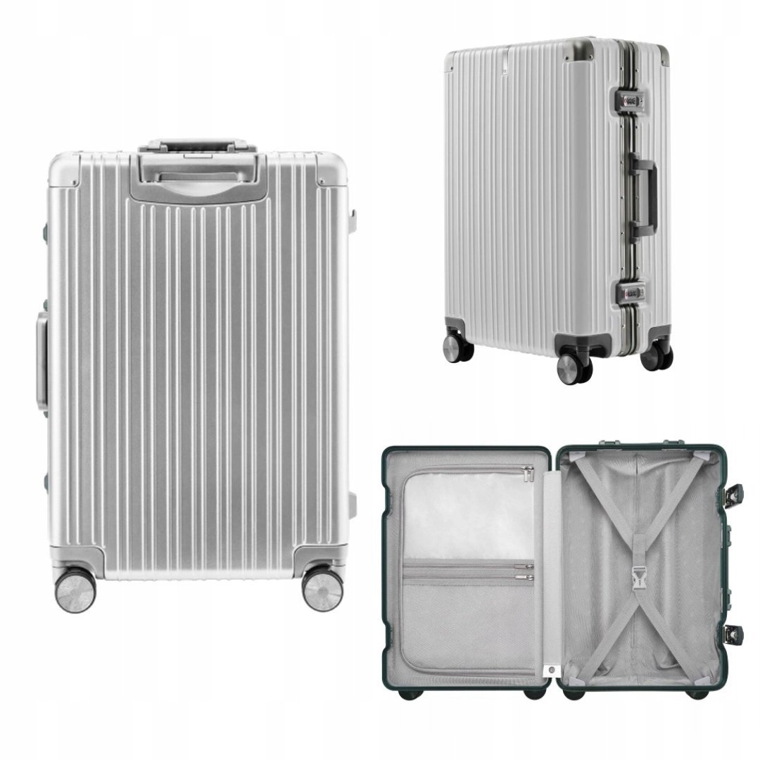 Walizka średnia NINETYGO All-round Guard 66,6cm srebrna zamek TSA