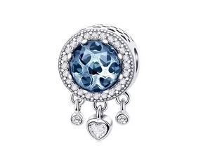 Pandora Valerio.pl Rodowany srebrny wiszący charms kółko circle serca serduszka heart cyrkonie srebro 925 BEAD13 BEAD13 - Charmsy - miniaturka - grafika 1