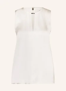 Calvin Klein Bluzka Bez Rękawów Z Satyny Z Wycięciami weiss - Bluzki damskie - miniaturka - grafika 1
