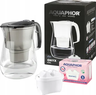 Dzbanek filtrujący Aquaphor Onyx 4,2 czarny z filtrem B25 Mg+ - Dzbanki filtrujące - miniaturka - grafika 1