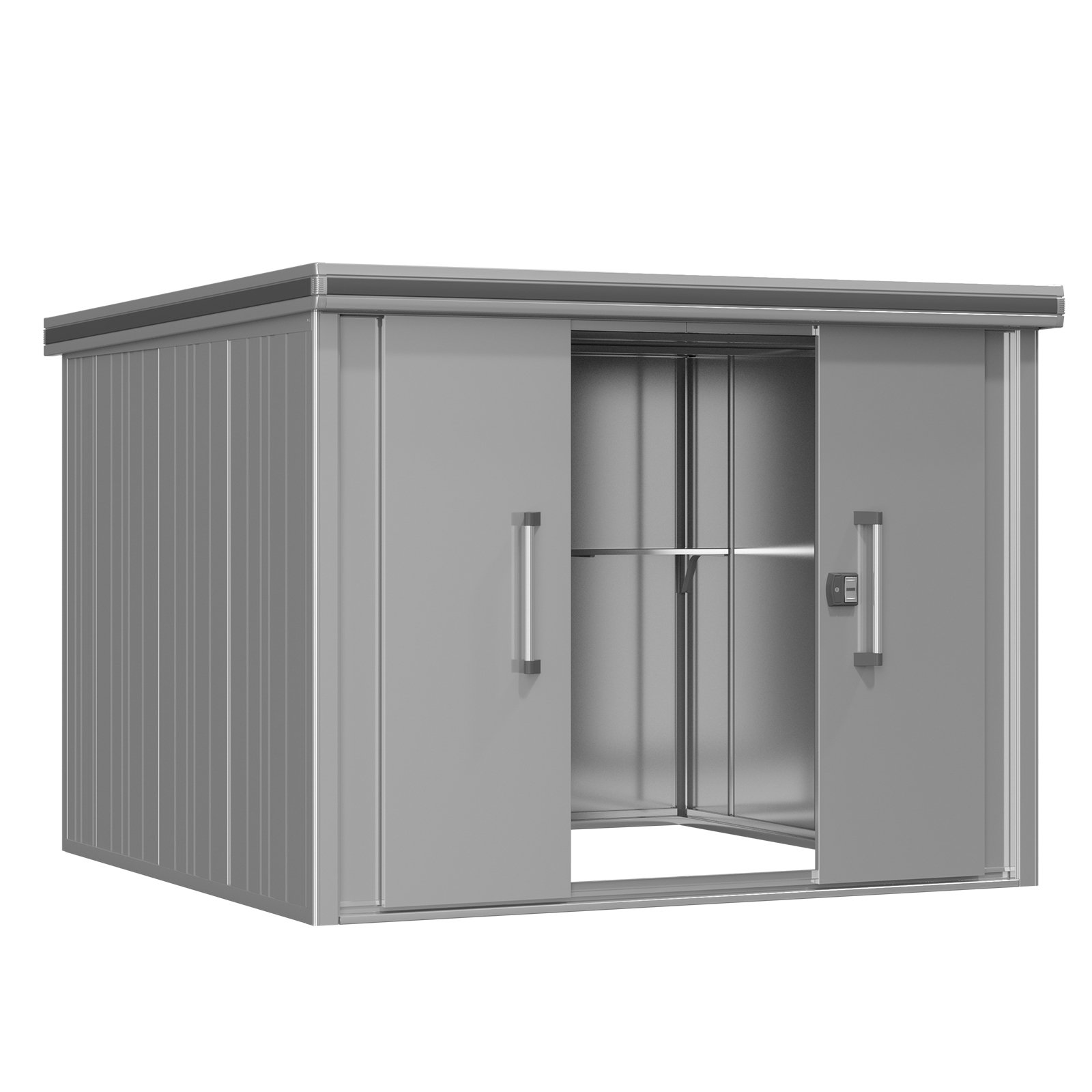 GFP Domek narzędziowy metalowy 256x256x212 cm domek ogrodowy szary